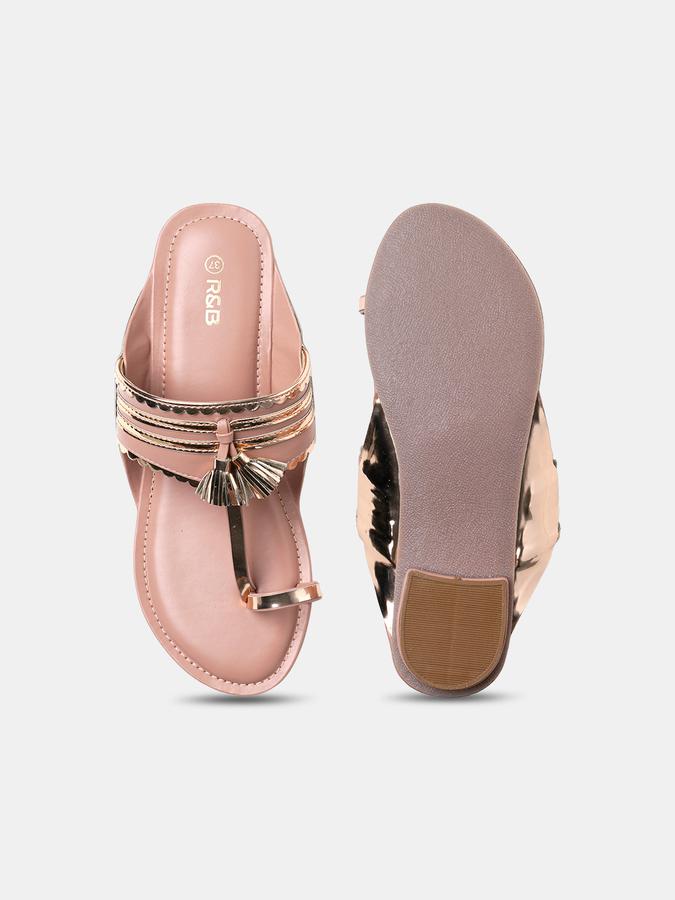 R&B Women Pink Flat Sandals image number 3