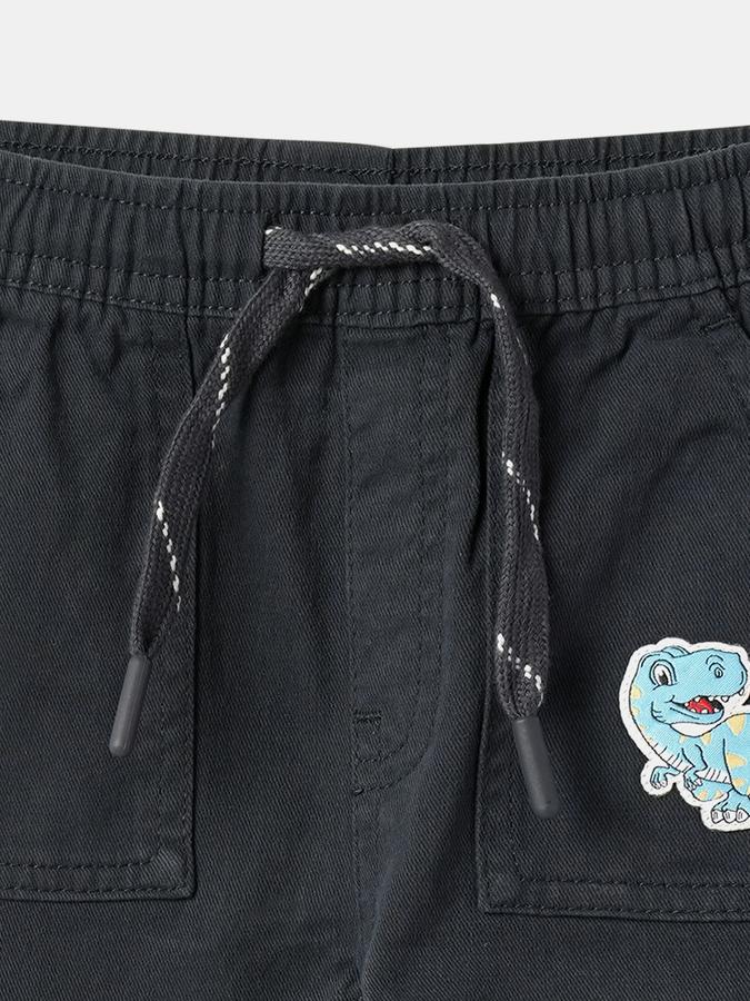 Boys Regular Fit Solid Elasticated Waist Trouser