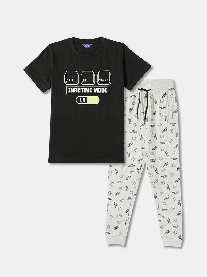 Boys Graphic Print Short Sleeve Crew Neck Sleepwear Set