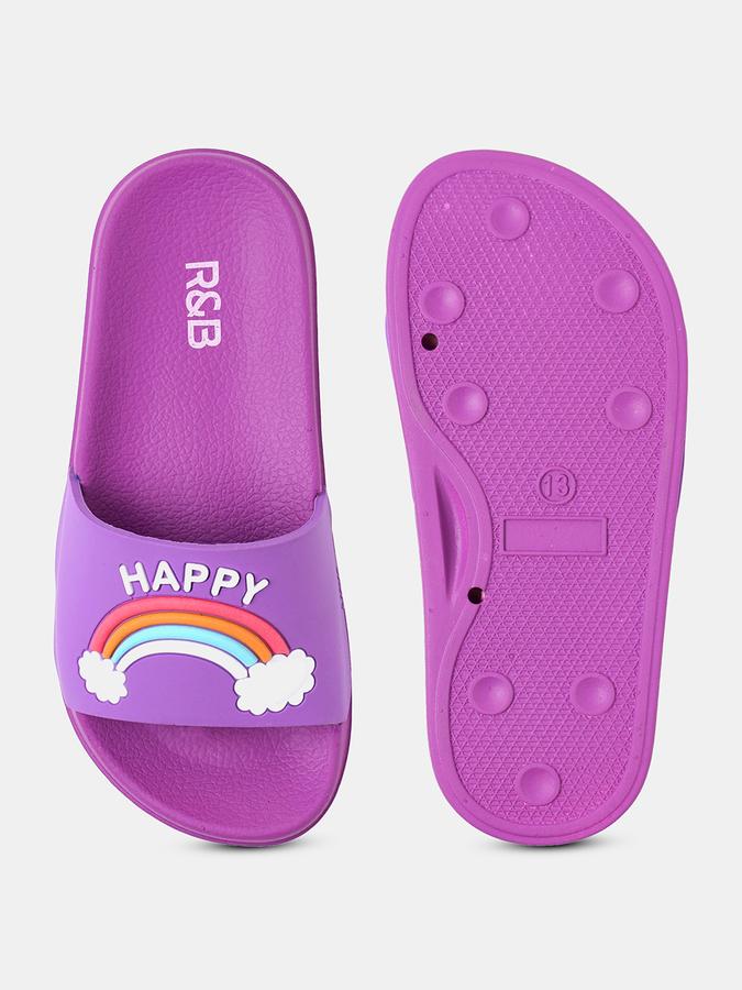Girls Open-Toe Slip-On Sliders image number 3