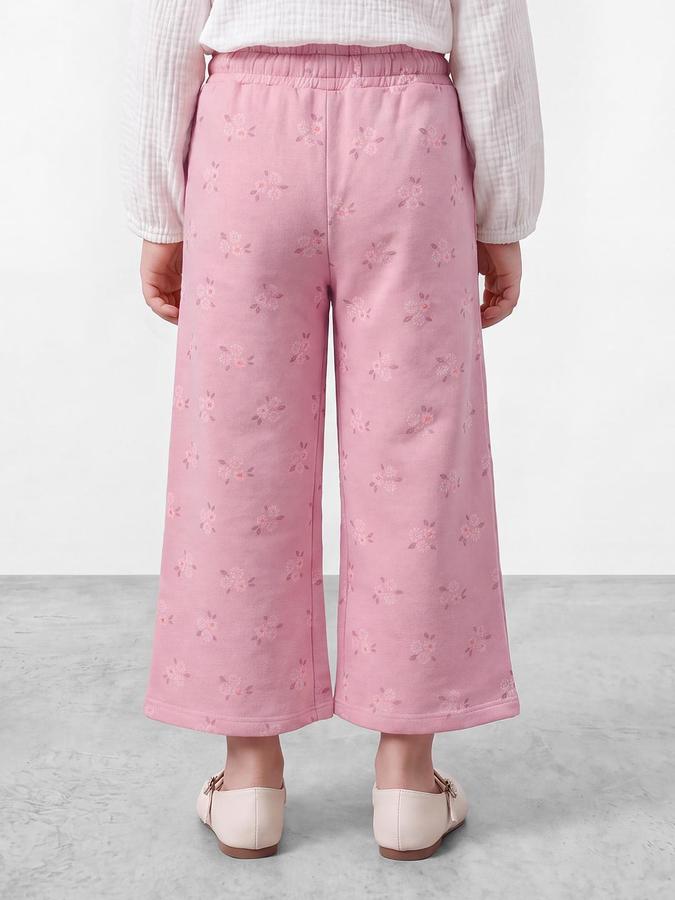 R&B Girls Pink Floral Printed Pants