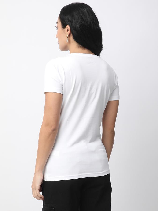 Women Cotton Relaxed Fit Crew Neck Solid T-shirt