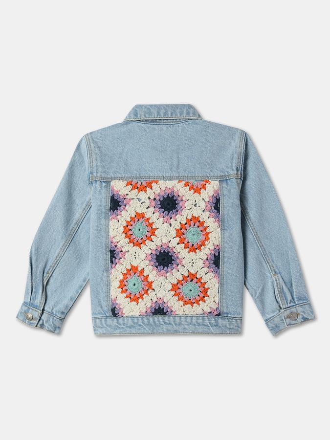 Girls Heavily Washed Denim Jacket image number 1