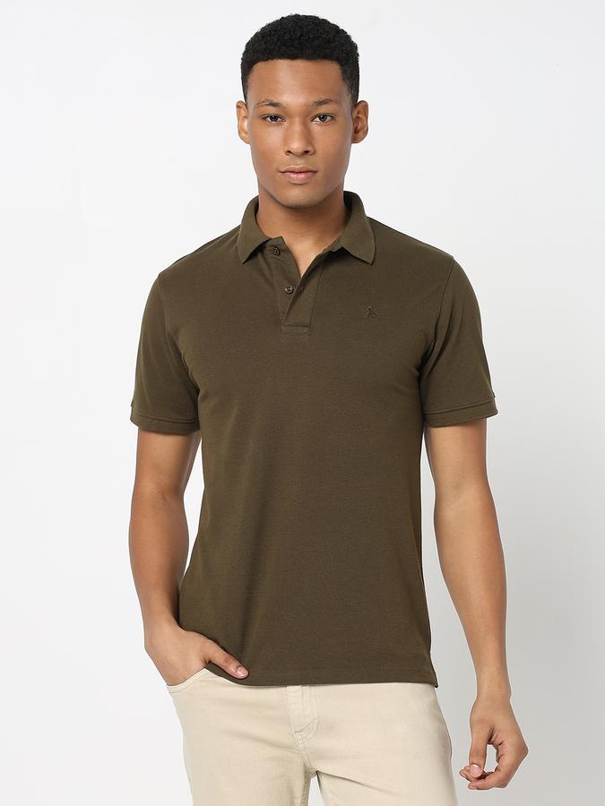 Men T-Shirt with Polo Collar image number 1