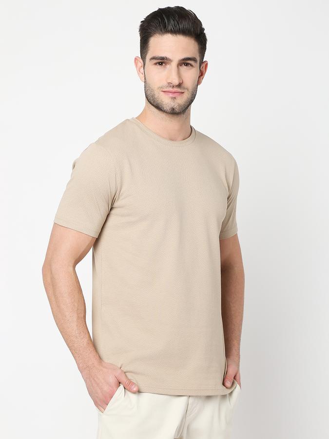 Men Patterned Regular Fit Crew-Neck T-Shirt image number 2