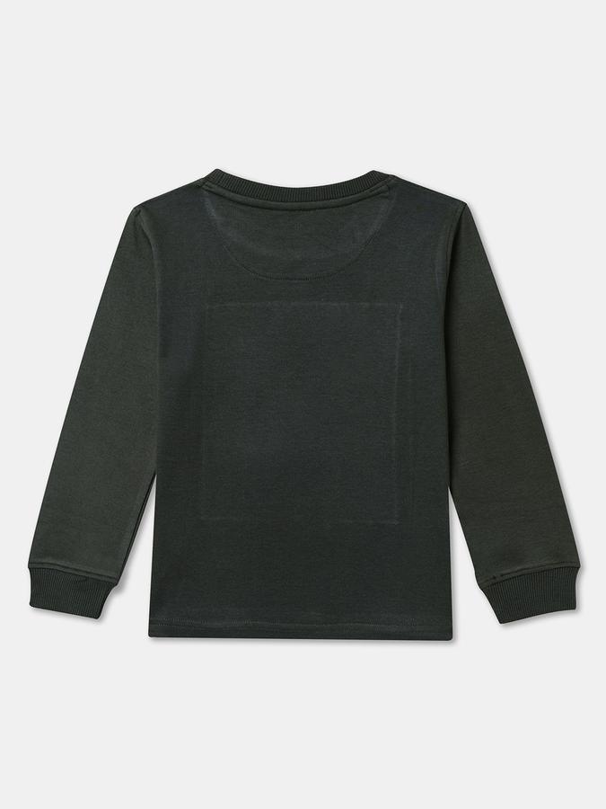 R&B Boys' Olive Printed T-Shirt