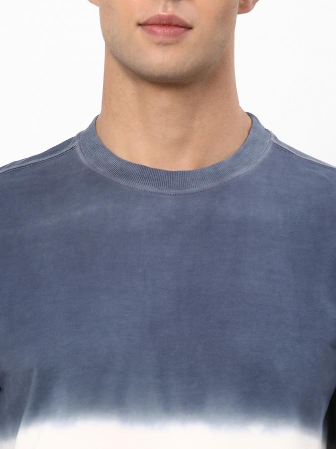Men Cotton Regular Fit Crew Neck Tie-Dye Sweatshirt