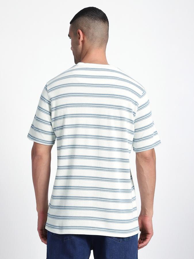 R&B Men's Ivory Striped T-Shirt