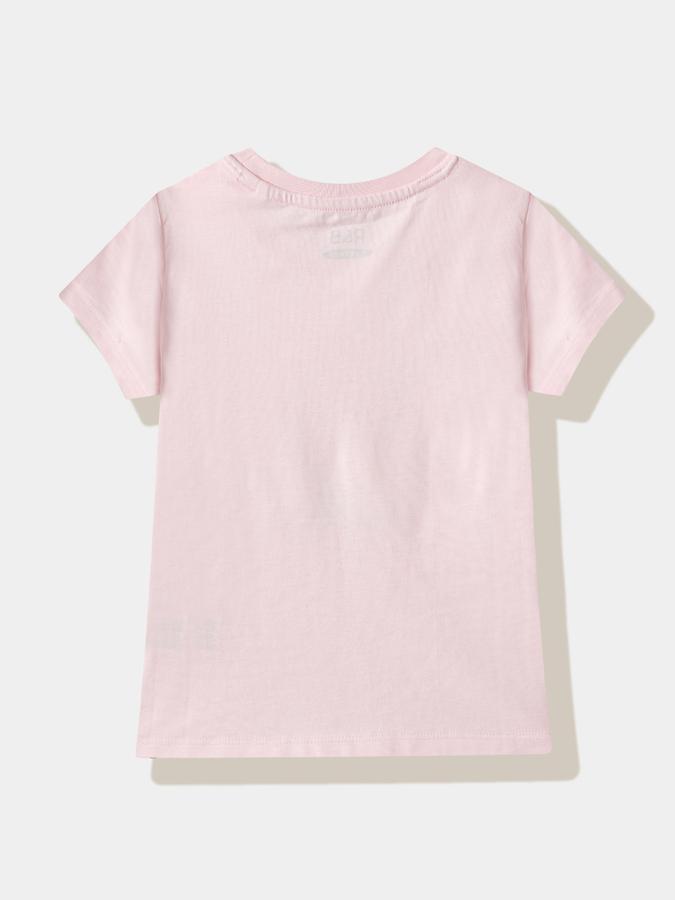 Girls Cotton Regular Fit Crew Neck Graphic T-shirt