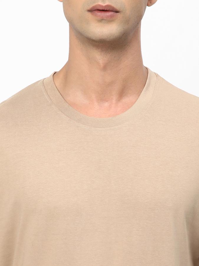 Men Cotton Regular Fit Crew Neck Solid T-shirt