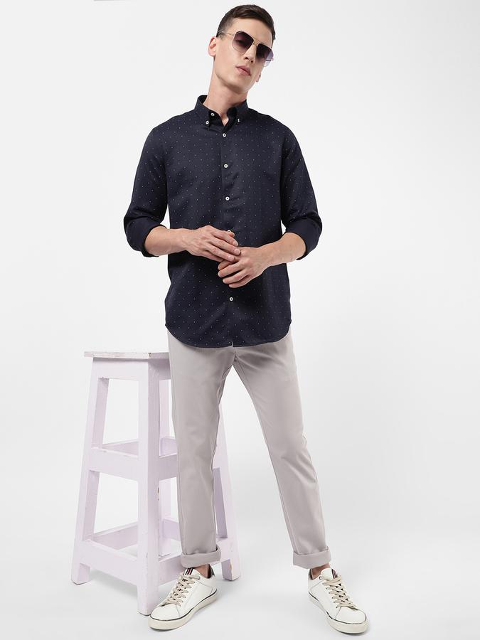 R&B Men Grey Casual Trousers image number 1