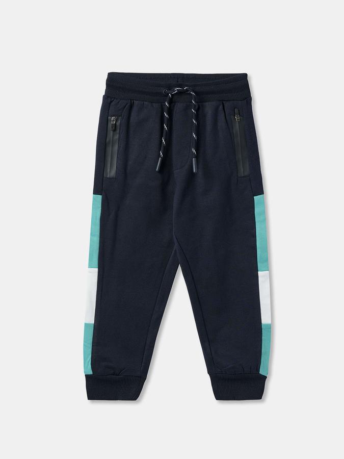 Boys Colorblock SweaT-Shirt with Joggers Fashion Set