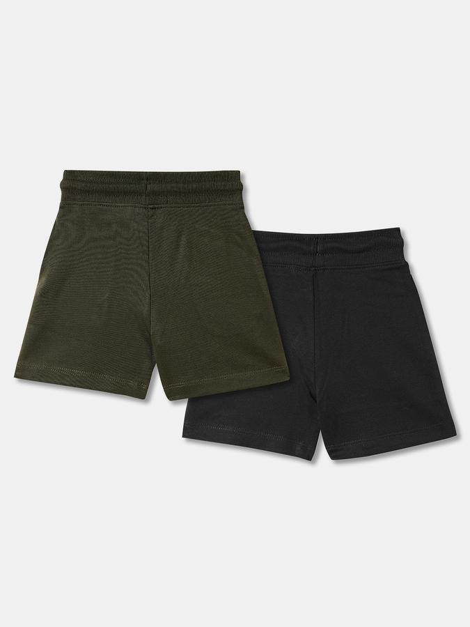 Boys Cotton Relaxed Fit Elastic Waist Solid Knit Shorts
