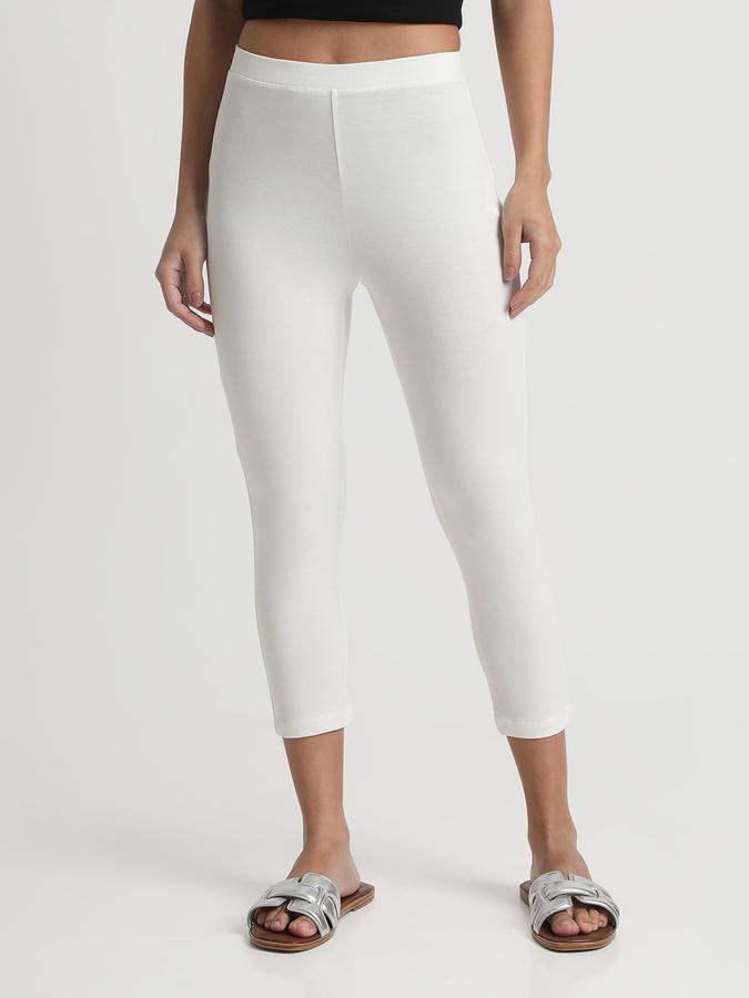 Women Cotton Blend Skinny Fit High Rise Solid Tights