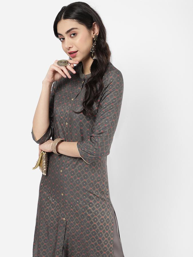 R&B Women Grey Kurtas image number 0