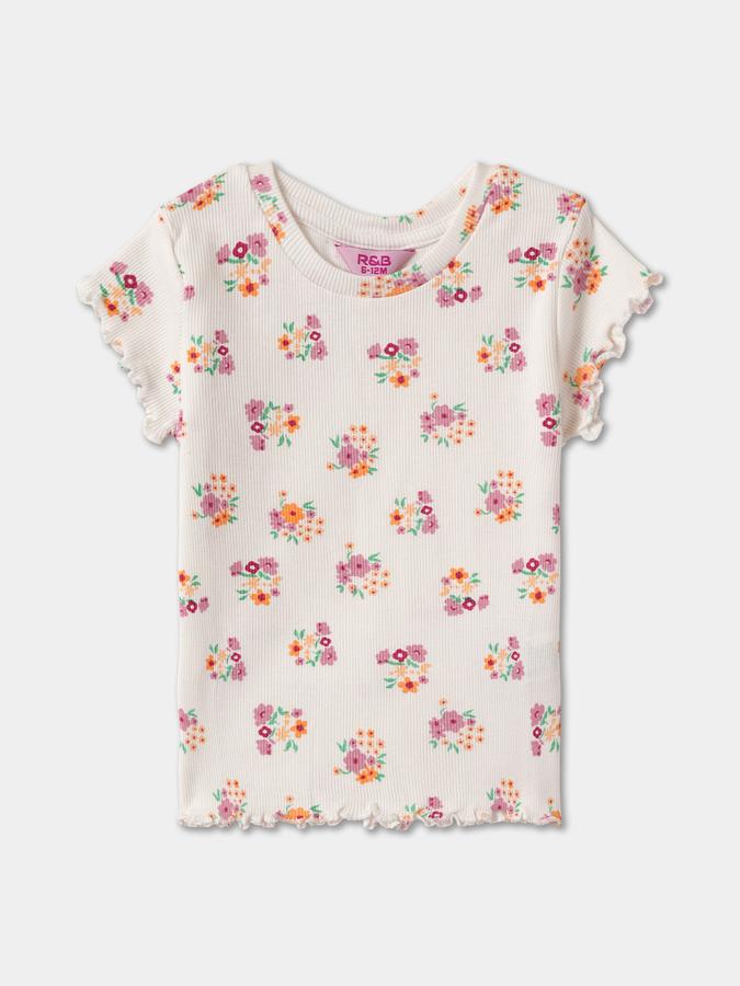 Baby Girls Printed Pure Cotton Regular T Shirt image number 2