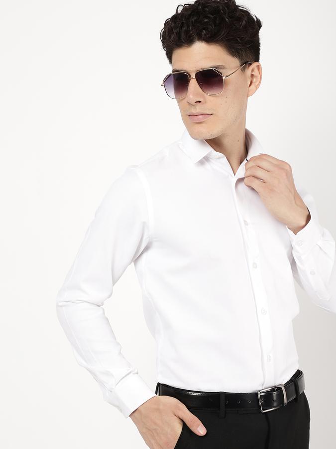 R&B Men White Formal Shirts