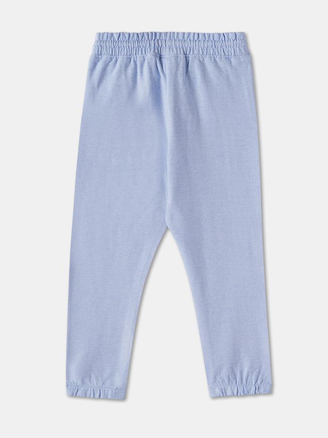 Girls Cotton Regular Fit Drawstring Waist Cuffed Hem Joggers