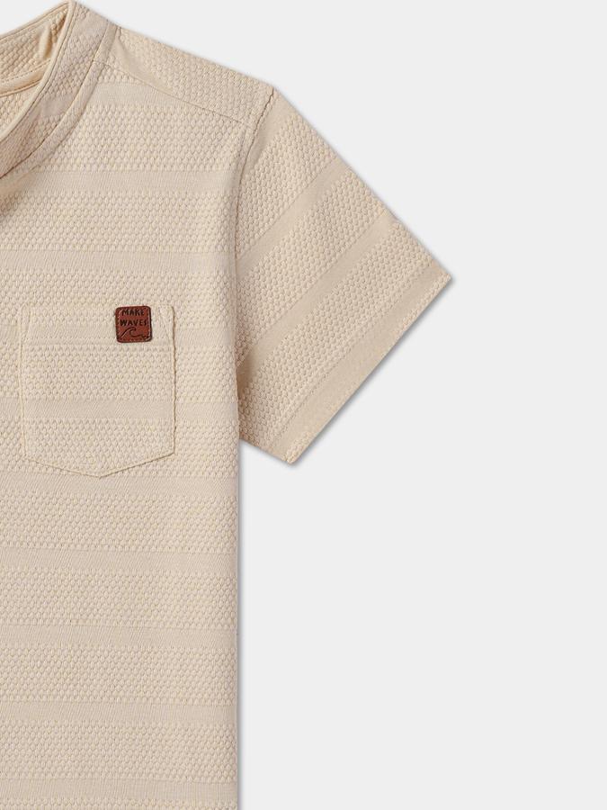 Boys Striped Pure Cotton Regular T Shirt image number 3