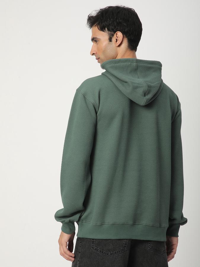 Men Cotton Oversized Fit Hooded Solid Sweatshirt