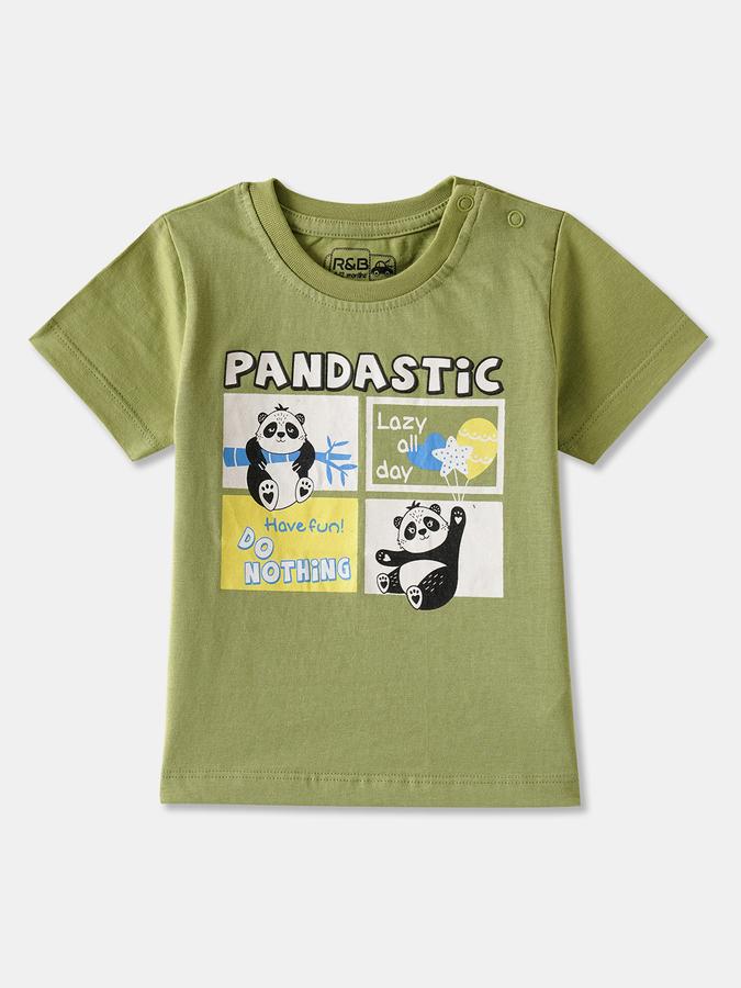 Boys Cotton Regular Fit Crew Neck Graphic T-shirt