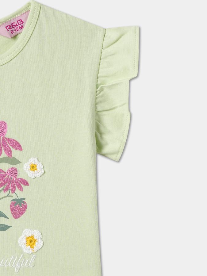 Girls Regular Fit Short Sleeve Crew Neck Top