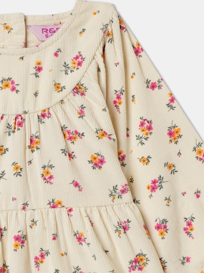 Girls Cotton Regular Fit Round Neck Solid Dress