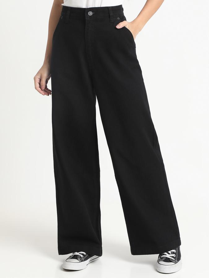 Women Cotton High Rise Button Closure Solid Jeggings