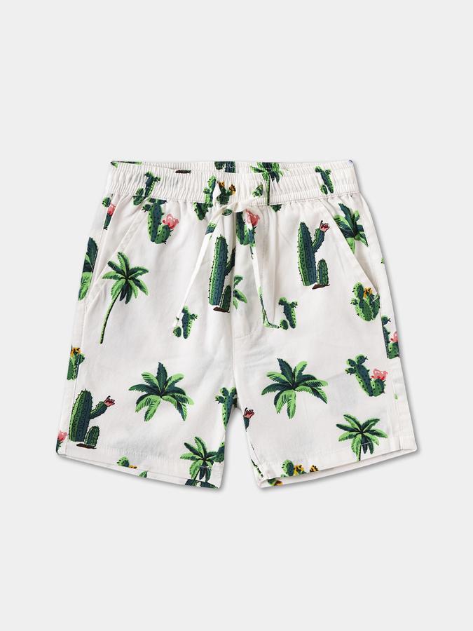 Boys Graphic Print Shirt with Shorts Fashion Set