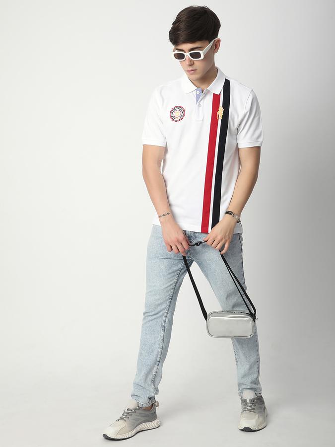 Graphic Print Men Polo Neck T-Shirt image number 1