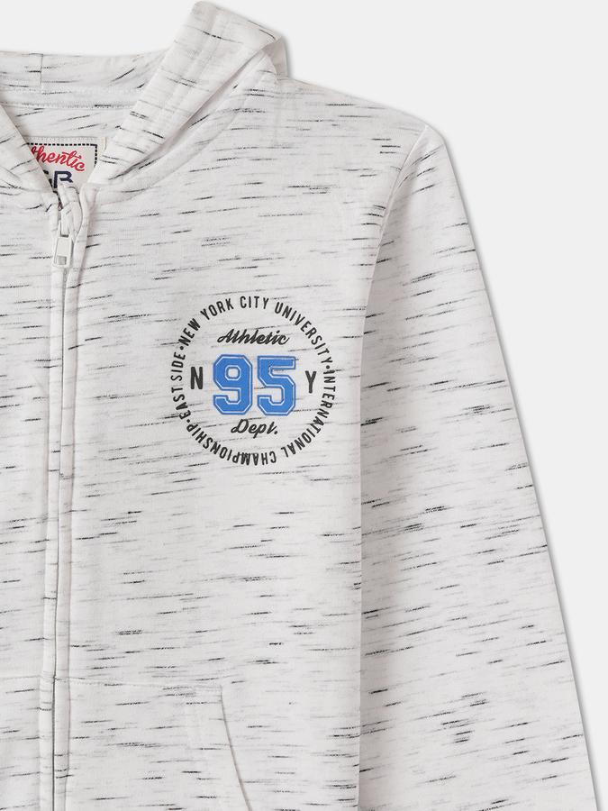 Boys Cotton Hooded Zip Up Graphic Print Jacket