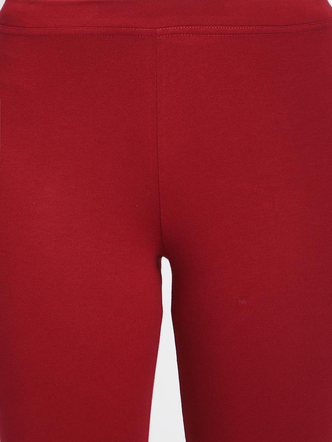 Women Cotton Lycra Elasticated Waist Full Length Solid Leggings