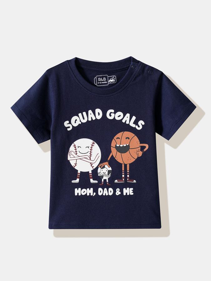 Boys Cotton Regular Fit Crew Neck Graphic T-shirt