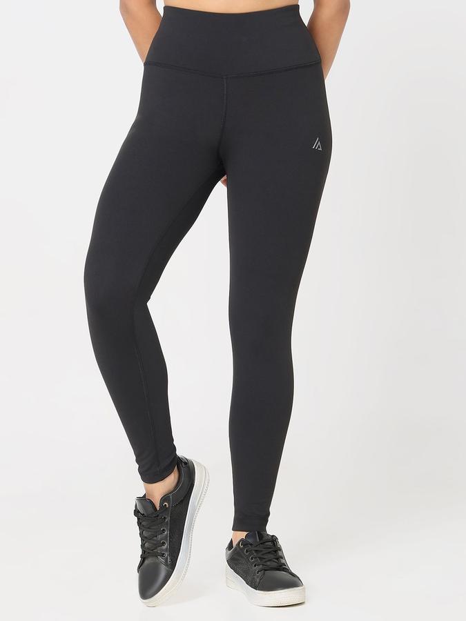 R&B Women Black Solid Skinny Fit Tights