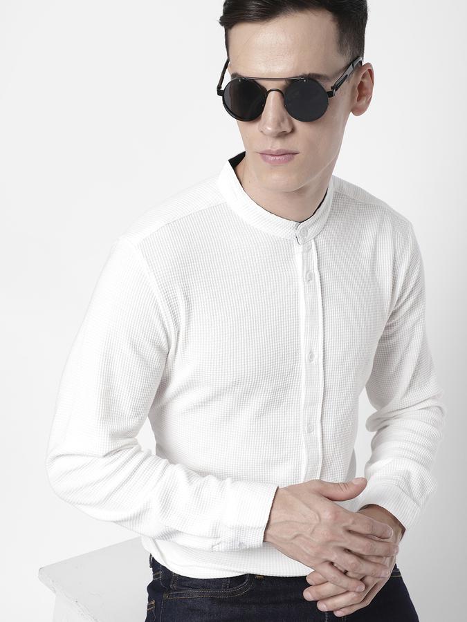 R&B White Men Casual Shirts