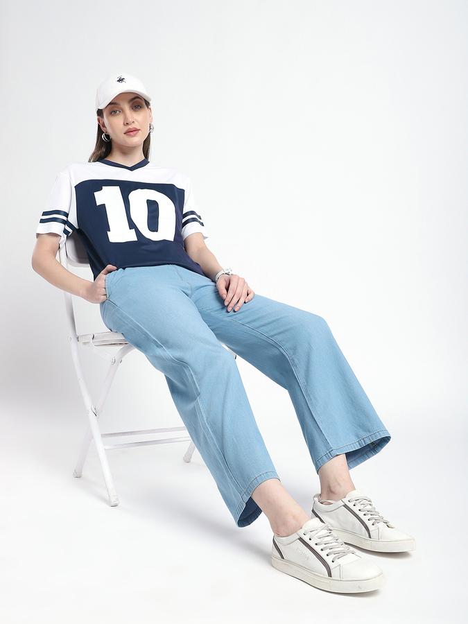 Women Cotton Wide Leg Mid Rise Solid Pants