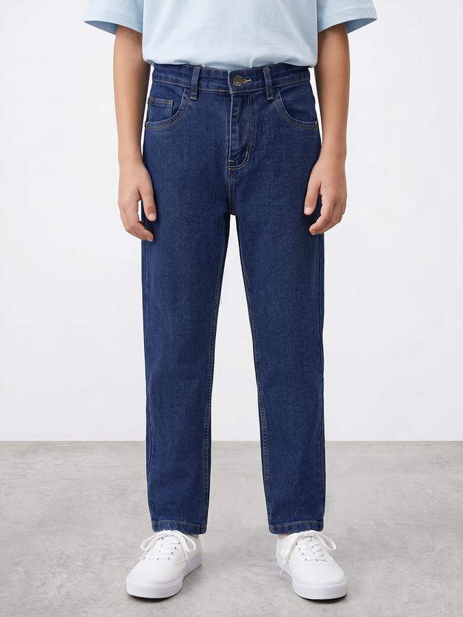 R&B Boys Mid Blue Regular Fit Jeans