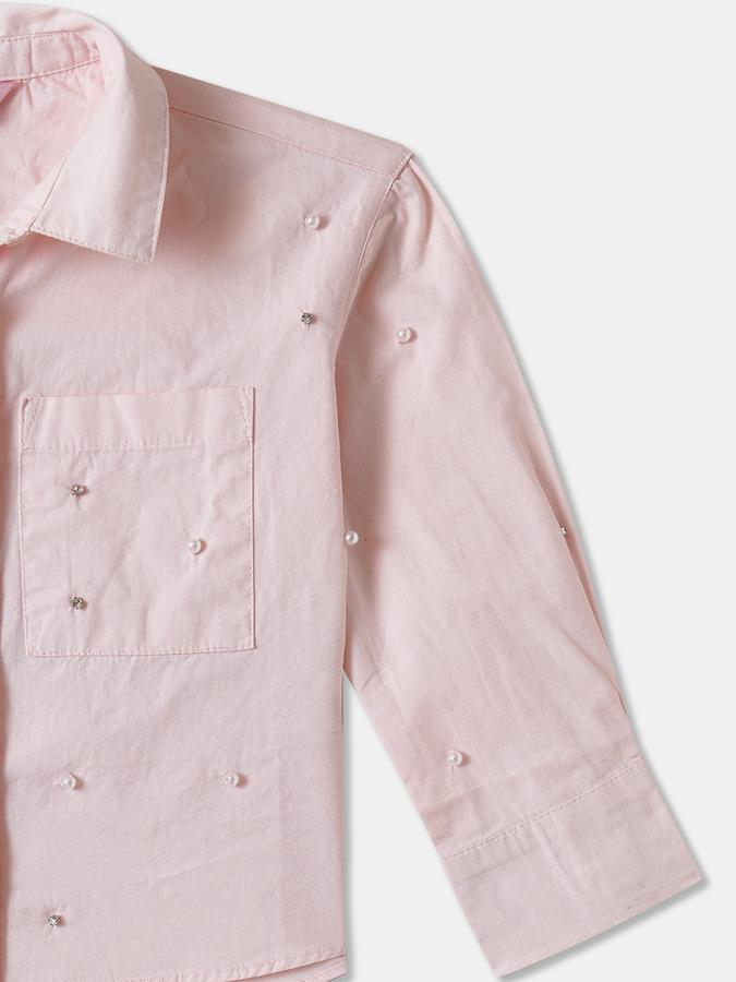 Girls Cotton Regular Fit Round Neck Long Sleeve Printed Top