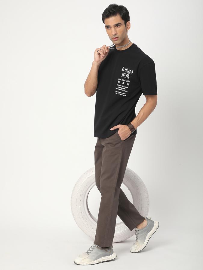 Men Cotton Regular Fit Flat Front Solid Trousers
