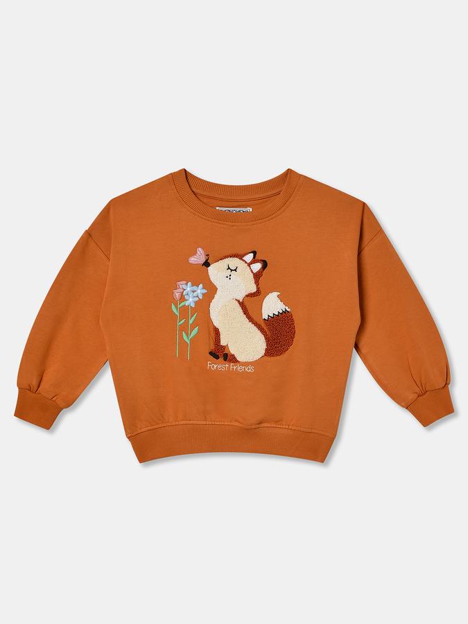 Full Sleeve Graphic Print Girls Sweatshirt 