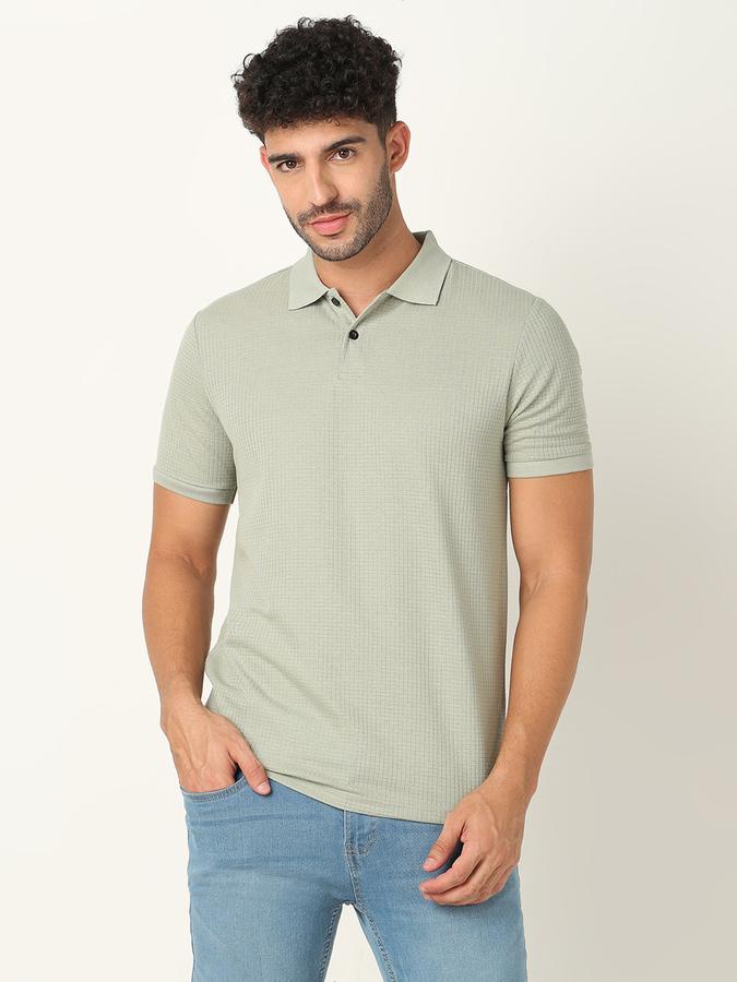 Men Checked Regular Fit Polo T-Shirt image number 0