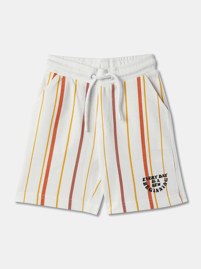 Boys Striped Regular Fit Shorts image number 0