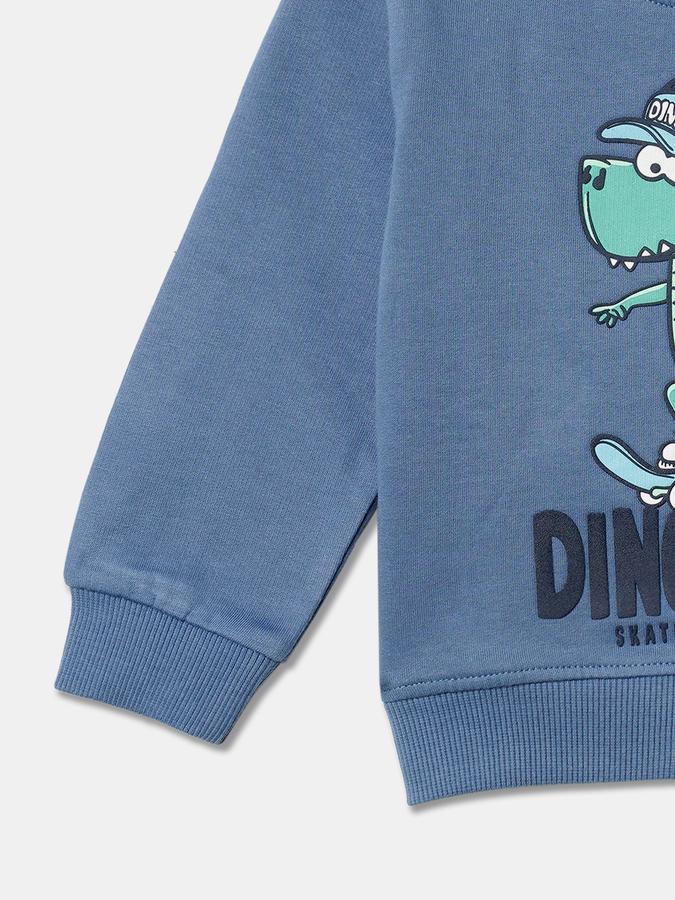 R&B Boys' Blue Printed Sweatshirt