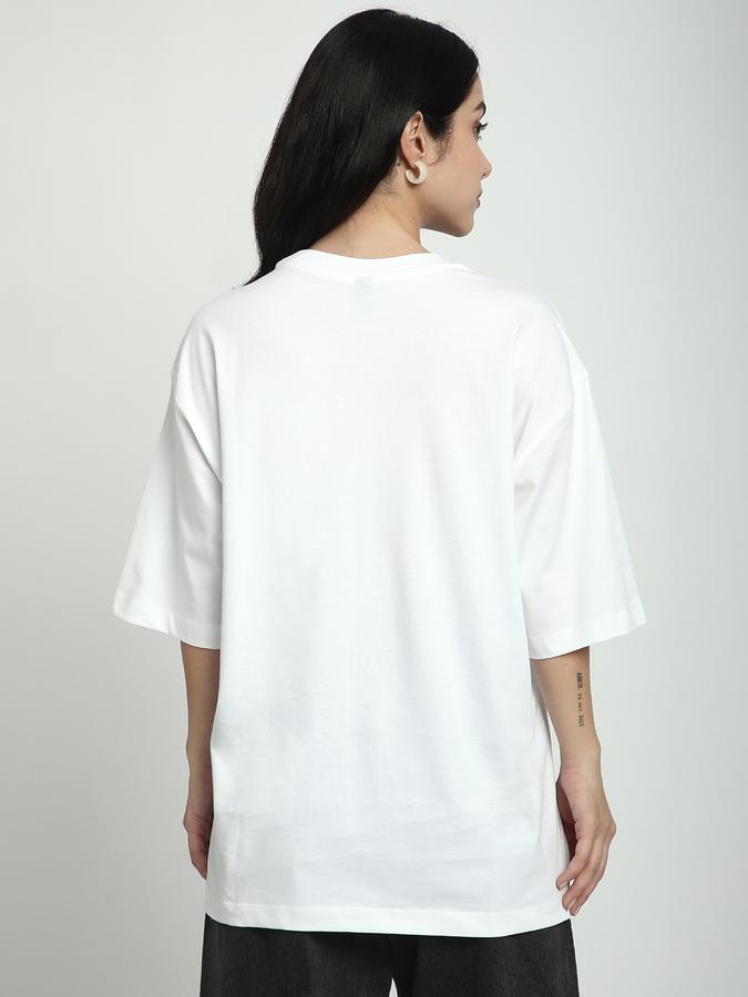 Women Viscose Relaxed Fit Crew Neck Graphic T-shirt