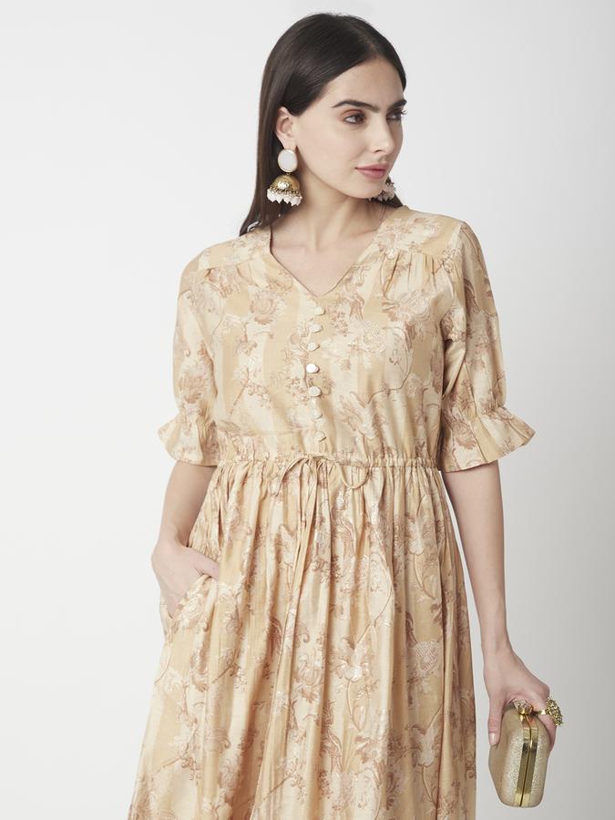 Women Polyester Printed Fit And Flare Ethnic Dress