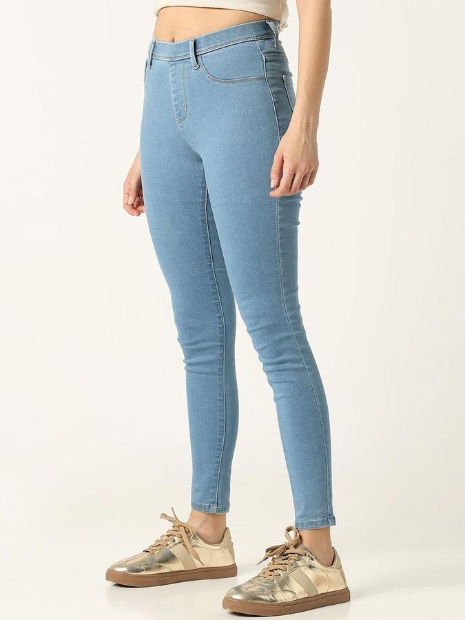 R&B Women Mid Blue Skinny Fit Mid-Rise Jeans