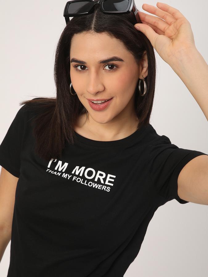 Women Cotton Regular Fit Crew Neck Graphic T-shirt