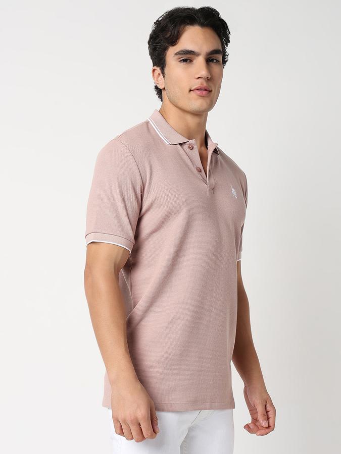 Self Design Men Peter Pan Collar T-Shirt image number 1