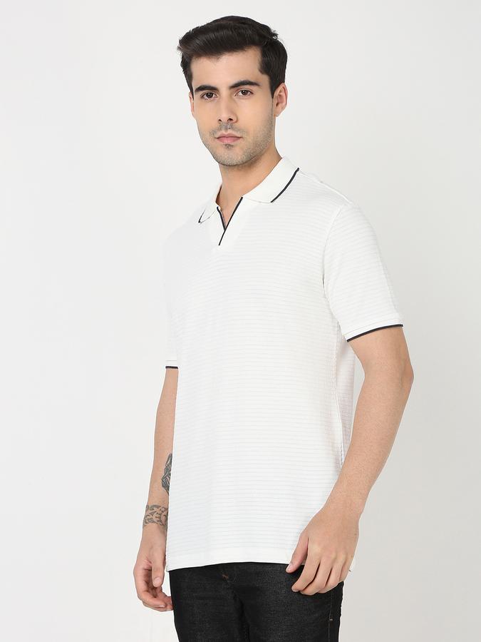 Men Striped Regular Fit Polo T-Shirt data-index=