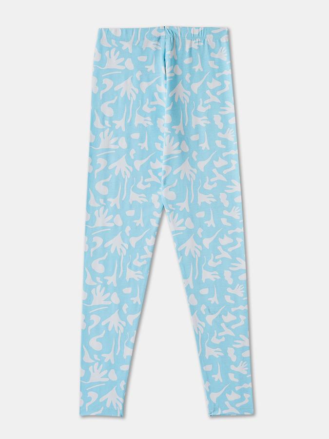 Girls Printed Ankle Length Mid-Rise Legging